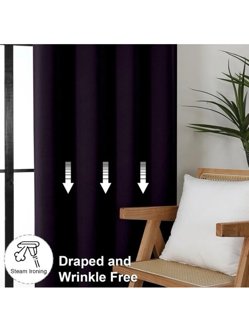 Simplebrand blackout curtains BlackBerry (dark Purple Color) 40”x96”  2 Panels